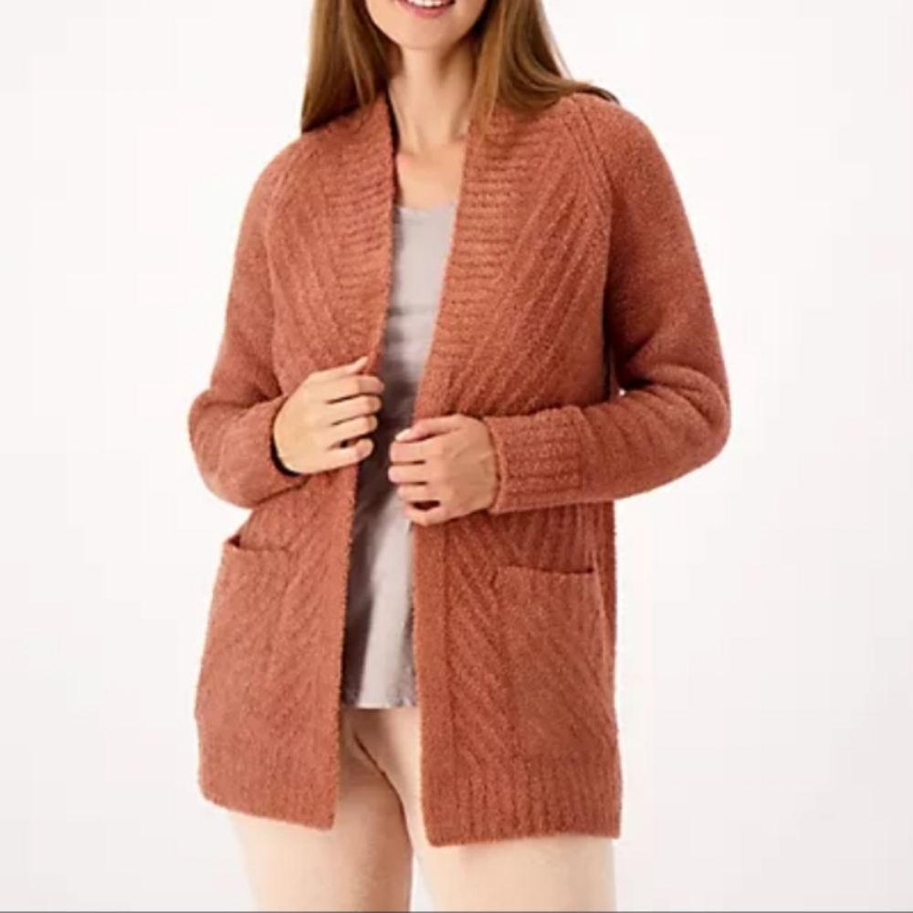 Barefoot Dreams CozyChic Directional Ribbed Cardigan 3X